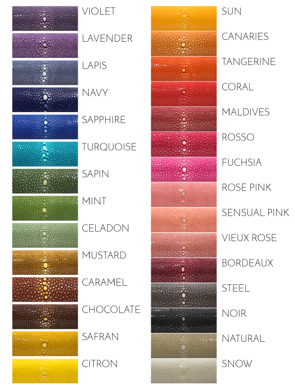 Stingray Leather - Shagreen - Galuchat - Color Chart