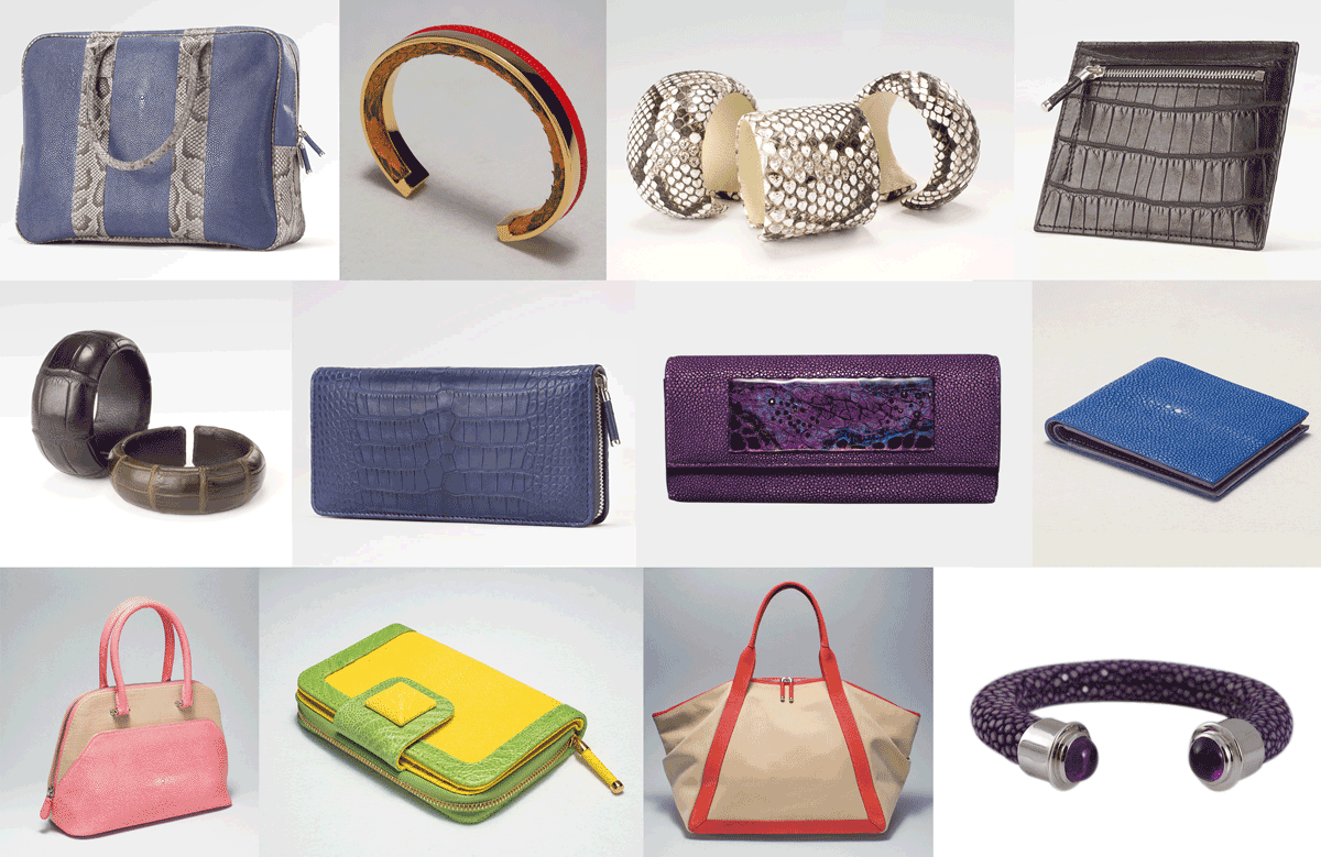 AKNAS leather designs - Galuchat - Stingray Python Crocodile Leather AKNAS designs