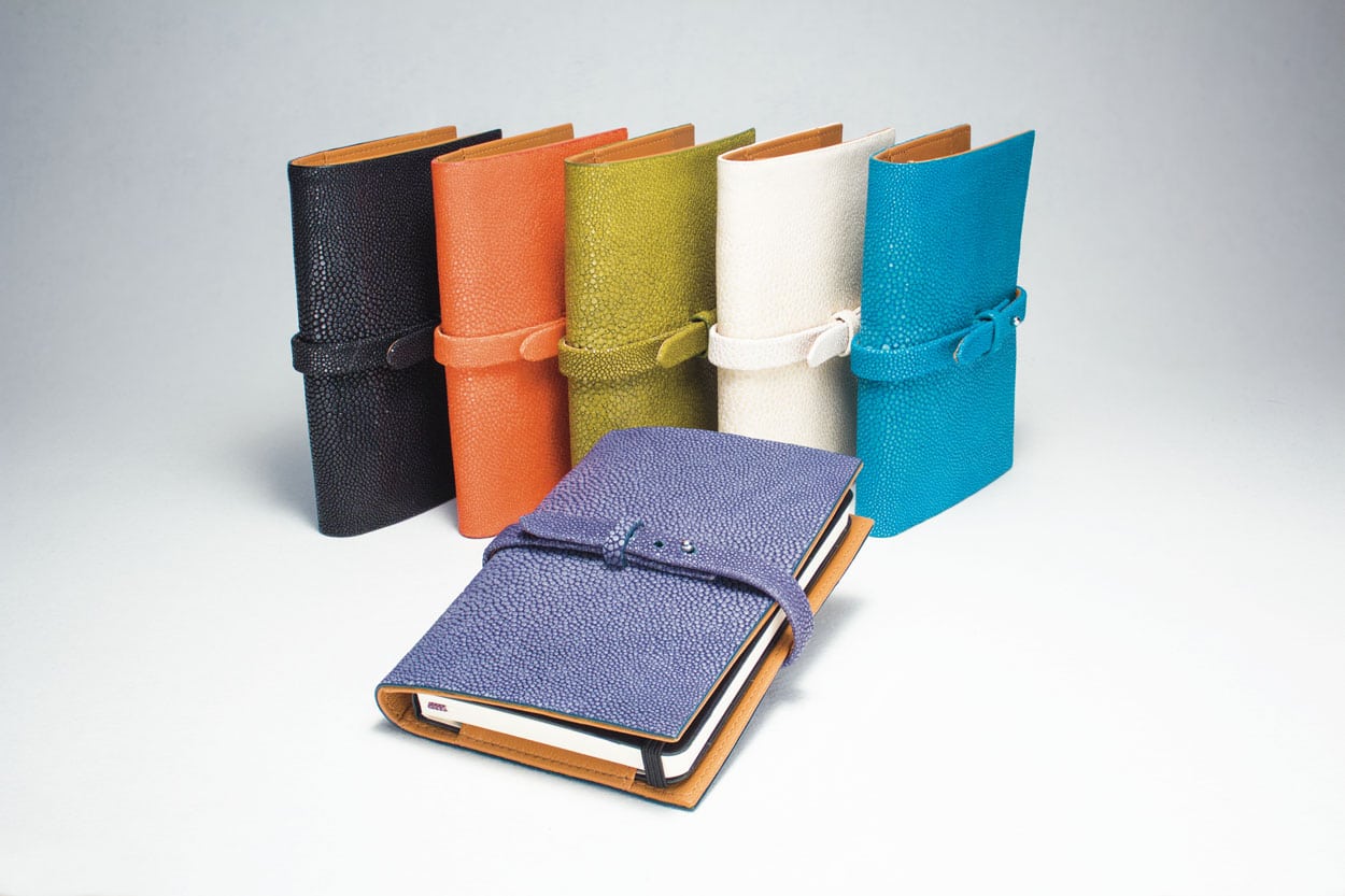 Colorful Moleskine Stingray Leather Notebook Holder