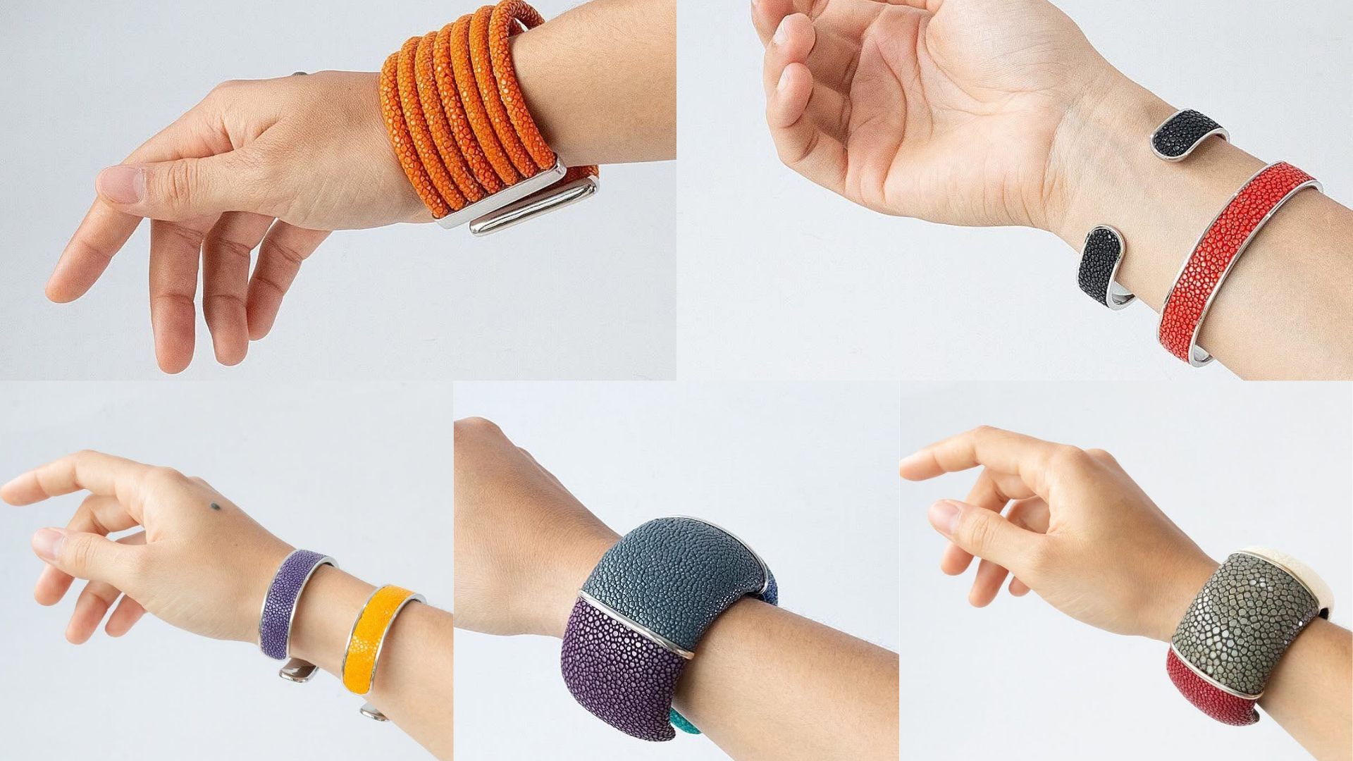 Luxury stingray leather bracelets by AKNAS